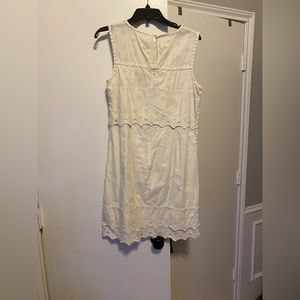 Cotton embroidery cream dress